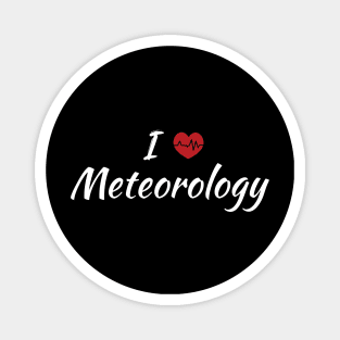 I Love Meteorology Cute Red Heart Magnet